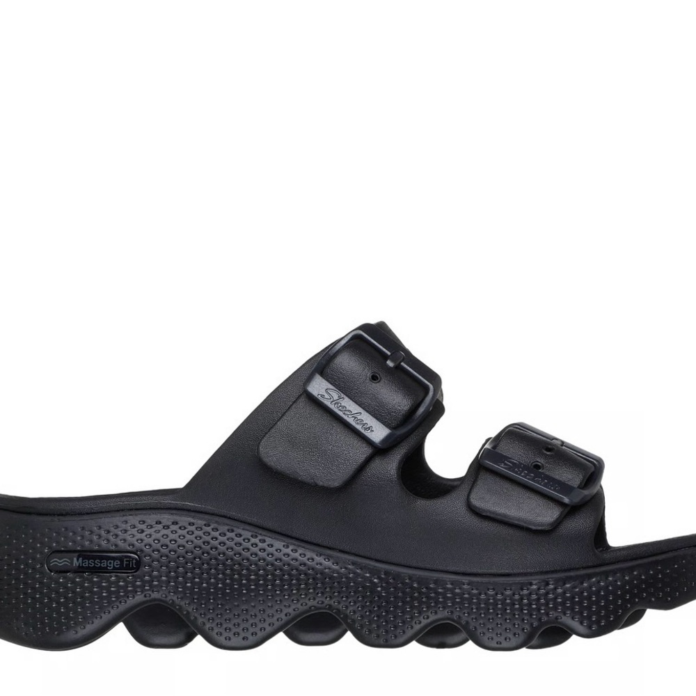 Skechers Black Massage Fit Slide Sandals